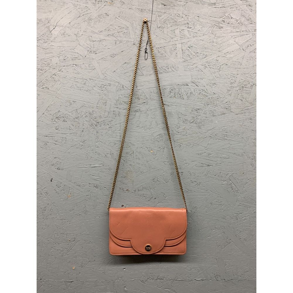 See by Chloé Women's‎ Leather Crossbody Bag Pink Chain Strap Flap Purse